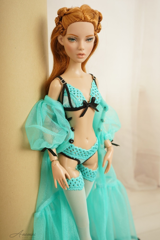 Mint and black lingerie set for DejaVu Tonner doll 1