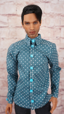  Fastened with magnets shirt No 8 for Kinsman 17" male doll