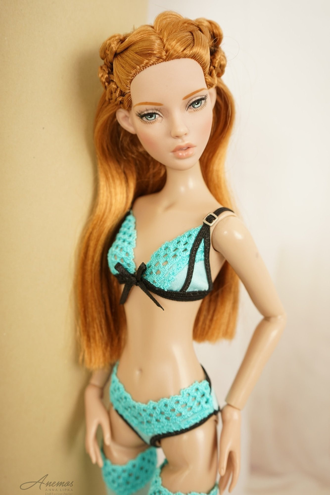 Mint and black lingerie set for DejaVu Tonner doll 1