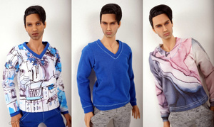 Long sleeves T-shirt  set No 3 for Kinsman 17" male doll