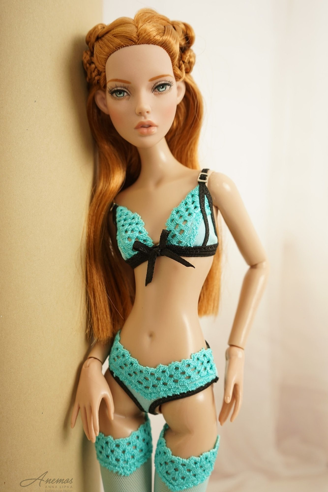 Mint and black lingerie set for DejaVu Tonner doll 1